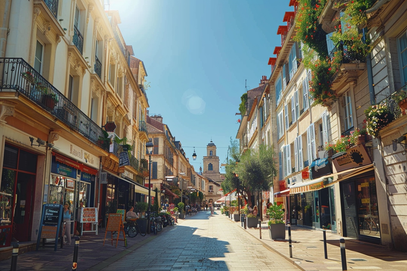 Vue pittoresque d'un quartier paisible à Montpellier, idéal pour choisir où habiter pour une vie de rêve.