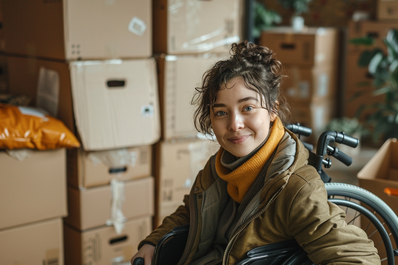 Personne handicapée à Montpellier recevant une aide financière pour son déménagement